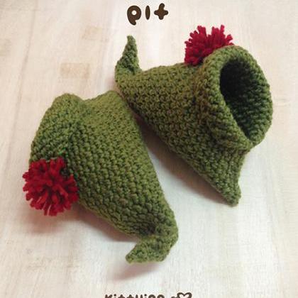 Elf Baby Booties Crochet PATTERN For Christmas Holiday ...