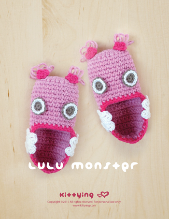 Crochet Pattern - Lulu Monster Baby Booties Preemie Socks Newborn Shoes Croch...